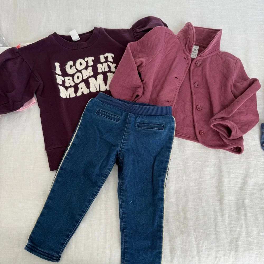 Baby Girl Clothes Lot 18M Carter's Jessica Simpson Old Navy Plaid‎ Outfits